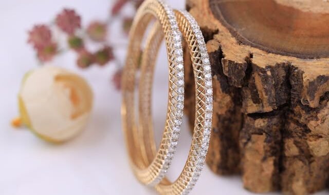 Gold Diamond Bangles